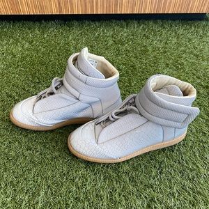 Maison Margiela reflective high top shoes